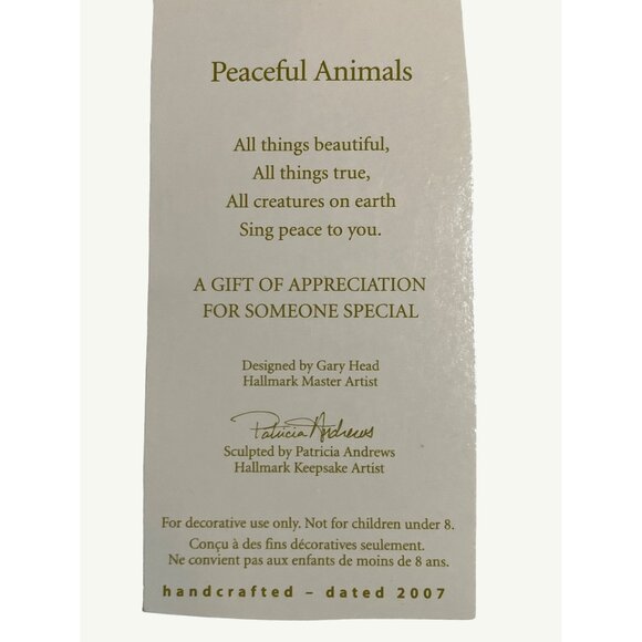 Hallmark Keepsake 2007 Exclusive Peaceful Animals Christmas Ornament - Picture 8 of 8